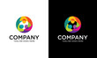 Creative circle Team of three people logo. circle human with colorfull abstract logo, Concept of people group meeting collaboration and great work.
