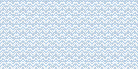 Poster - Wavy sea pattern. Vector simple and seamless blue pattern with identical waves.
