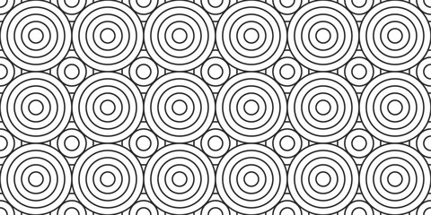 Poster - Monochrome pattern of circles and lines. Seamless black and white pattern of circles. Rings with smaller rings inside them.