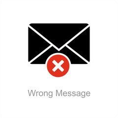 Wrong Message and message icon concept