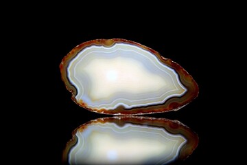 Sliced and polished agate from Brazil