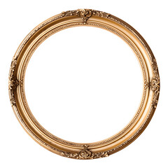 Elegant Golden Vintage Frame Isolated on transparent  Background