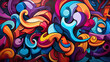 ©  Mohammad Xte - Graffiti wall abstract background. Idea for artistic pop art background backdrop.