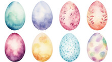 Set Of Easter Egg Watercolor 