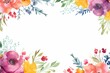 Floral boarder frame with white copy space background water color style.	
