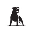Barking Dog Silhouette - A Dynamic Expression Captured in Striking Dark Contours, Illustrating Canine Vocalization
