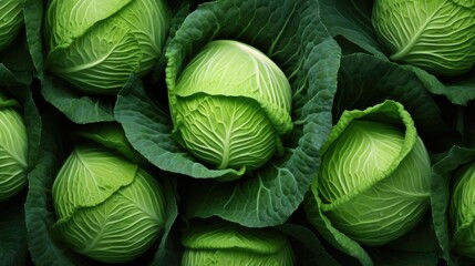 Cabbage pattern background, AI generated Image
