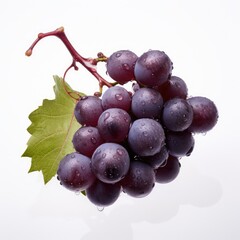 Grapes on white background, AI generated Image