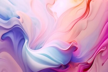 Fototapete - An abstract photograph showcasing the fusion of pastel hues in a dreamlike swirl, offering a serene and inviting palette for various creative purposes. 