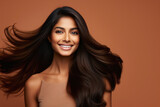 Fototapeta  - young indian woman with long and shiny hair style