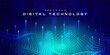 © PST Vector - Digital technology futuristic blue green background, internet network connection, abstract cyber information communication, science innovation future tech, Ai big data line dot, illustration vector 3d