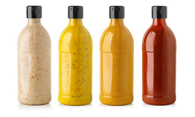 Wall Mural - barbecue sauces in glass bottle