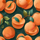 Fototapeta Kwiaty - New seamless pattern Peach, Digital art