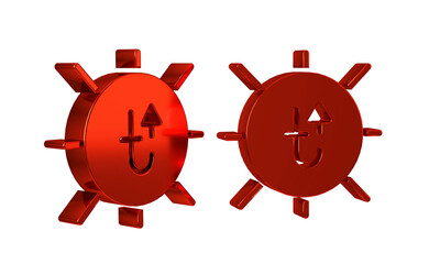 Poster - Red Sun icon isolated on transparent background. Summer symbol. Good sunny day.