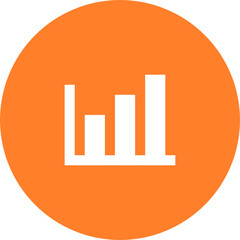 Poster - graph chart data icon on circle background vector