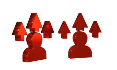 Wall Mural - red web design and front end development icon isolated on transparent background.