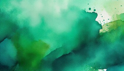 Wall Mural - abstract watercolor paint texture emerald background