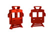 Red Tram and railway icon isolated on transparent background. Public transportation symbol.