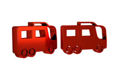 Wall Mural - Red Bus icon isolated on transparent background. Transportation concept. Bus tour transport. Tourism or public vehicle symbol.