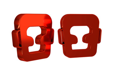 Wall Mural - Red Boxing helmet icon isolated on transparent background.