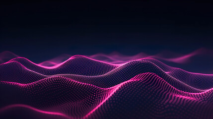 Poster - abstract background with glowing wave lines. Generative Ai