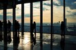 Silhouetted Contemplation: People at One World Observatory, Manhattan, New York
