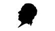 Laurence Sterne, black isolated silhouette