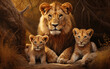 Família de leões 