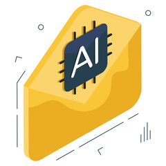 Sticker - Trendy vector design of ai mail

