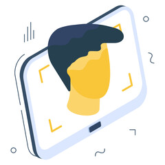 Sticker - An editable design icon of face recognition

