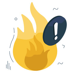 Sticker - Modern design icon of fire warning 

