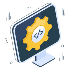 Unique design icon of system development 

