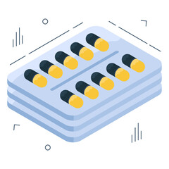 Sticker - An editable design icon of pills strip

