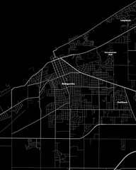 Michigan City Indiana Map, Detailed Dark Map of Michigan City Indiana