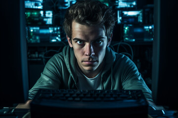Digital technologies it programmer worker in modern network space working Generative AI