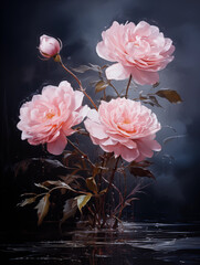 Poster - bouquet of pink roses