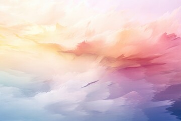 Canvas Print - A painting of a pink and blue cloud in the sky. Can be used as a background or for artistic purposes