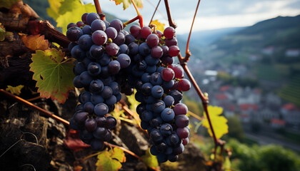 Poster - bunch of grapes on vine