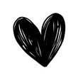 Hand drawn heart. Symbol of love and valentine`s day. Vector element for holiday design.