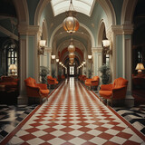 Fototapeta Londyn - interior of retro hotel