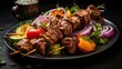 I prepared a kebab platter which consisted of lamb and chicken lula, tikka kebabs, grilled vegetables, and red onion salad.