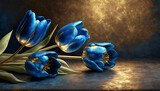 Fototapeta Kwiaty - Piękne tulipany bukiet vintage, oryginalny, dekoracja ściany, tapeta, generative ai