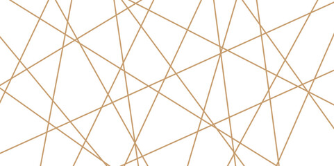 Abstract luxury gold geometric random chaotic lines with many squares and triangles shape on white background.	