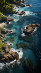 Poster - water flowing into the rocks