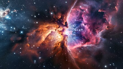 Wall Mural - colorful space nebula with stars and galaxies