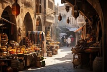 View Of A Street In Fes Circa September 2014 In Fes, AI Generated