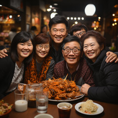 Wall Mural - group of people in restaurant