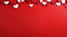 Red Background With White Hearts For A Happy Valentine's Day