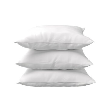 Elegance of White Pillows isolated on white or transparent background