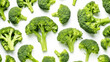 Fresh broccoli showcased on a clean white canvas,
